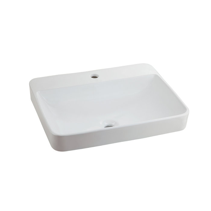 AGUA CANADA 19'' White Ceramic Rectangular Dropin Bathroom Sink